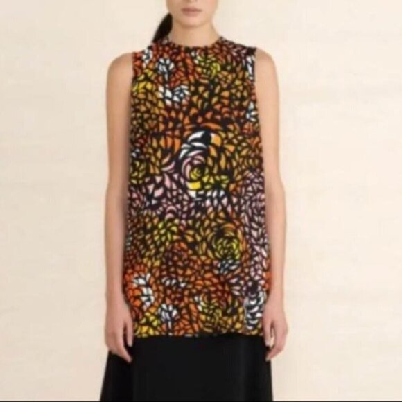 Marimekko Women's Size 34 (XS) Multicolor Retro Print Sleeveless Gita Tunic Top - Picture 2 of 16